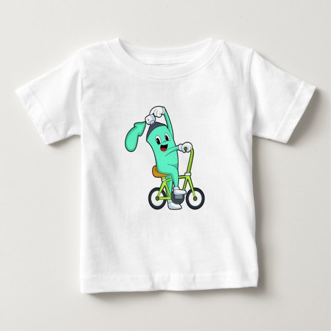 Camiseta Para Bebê Lata de pulverização com Bicicleta (Frente)