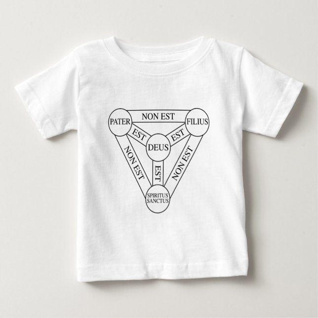 Camiseta Para Bebê Latino do diagrama da trindade (Frente)