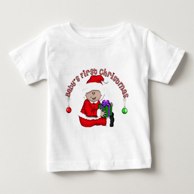 Camiseta Para Bebê Latino Elf Baby 1rua Natal (Frente)