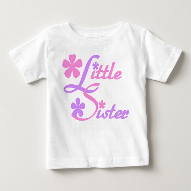 Camiseta Para Bebê Lavanda e Irmã Rosa (Frente)