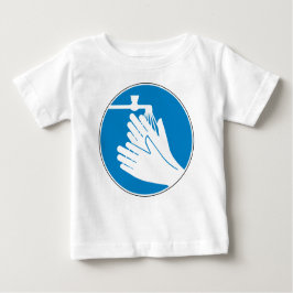 Camiseta Para Bebê Lave as mãos (saúde e segurança) (higiene)