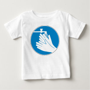Camiseta Para Bebê Lave as mãos (saúde e segurança) (higiene)
