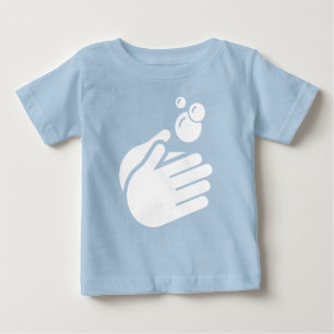 Camiseta Para Bebê Lave Suas Mãos - Germes de Higiene e Flu Lavantes