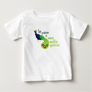 Camiseta Para Bebê le paon a une belle queue