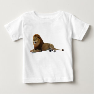 Camiseta Para Bebê Leão Africano Macho Majestoso Descansando Isolado