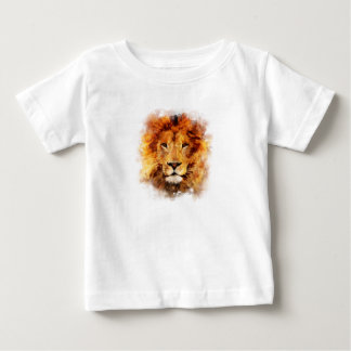 Camiseta Para Bebê Leão Aquarela