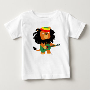 Camiseta Para Bebê Leão bonito dos desenhos animados do t-shirt do