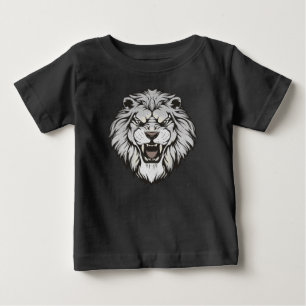 Camiseta Para Bebê Leão branco de safra infantil com "Acredite" Impre