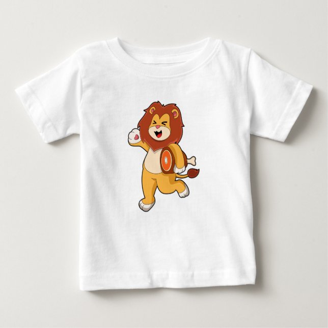 Camiseta Para Bebê Leão com carne (Frente)