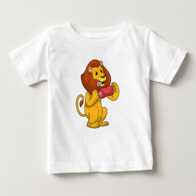 Camiseta Para Bebê Leão com carne (Frente)