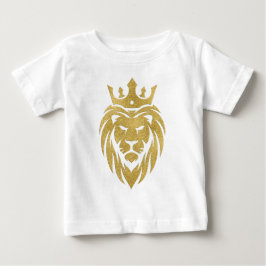 Camiseta Para Bebê Leão Com Coroa - Estilo Dourado 3
