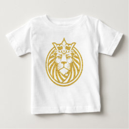 Camiseta Para Bebê Leão Com Coroa - Estilo Dourado 4