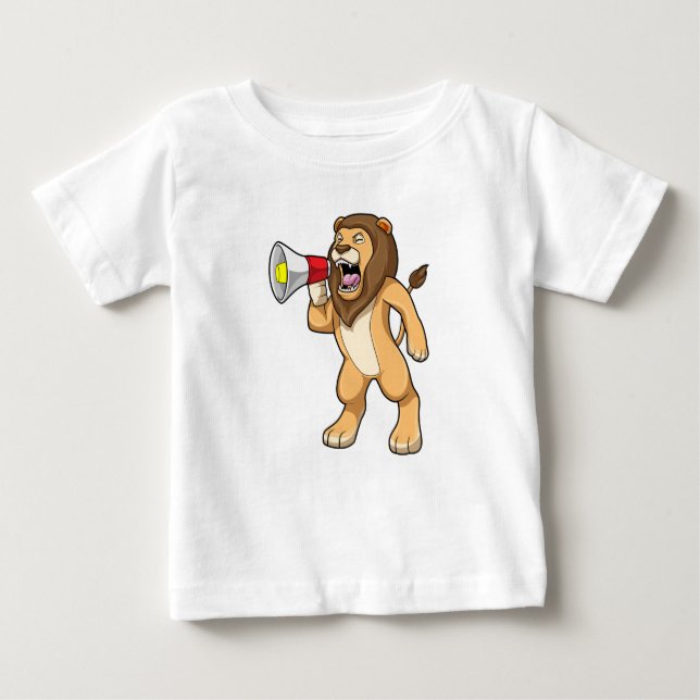 Camiseta Para Bebê Leão com microfone (Frente)