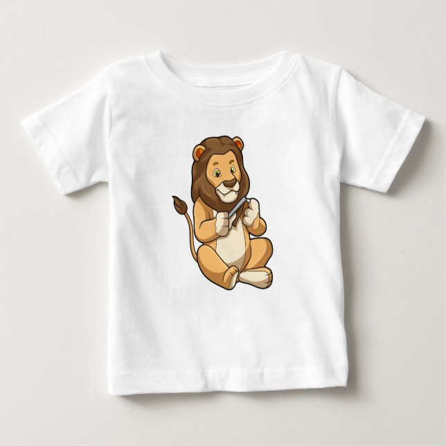 Camiseta Para Bebê Leão com setas unhas (Frente)