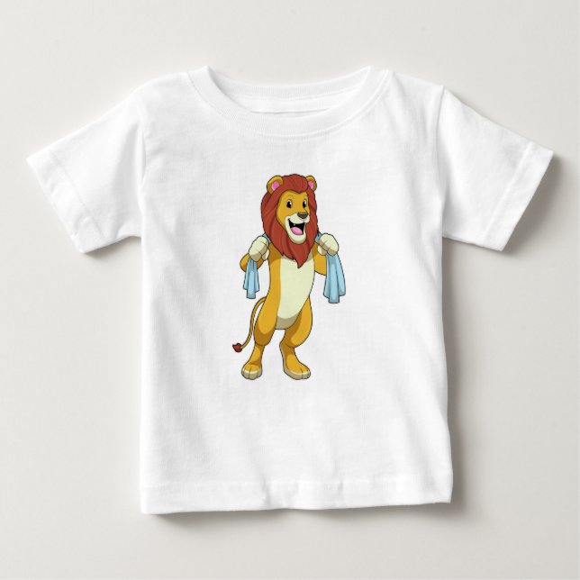 Camiseta Para Bebê Leão com Toalha para Chá (Frente)