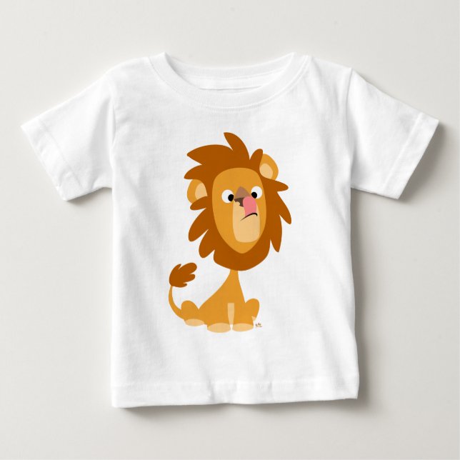 Camiseta Para Bebê Leão de animação de Bobo bonito! Baby T-Shirt (Frente)