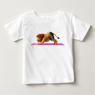Camiseta Para Bebê Leão de desenho animado 3D engraçado praticando yo