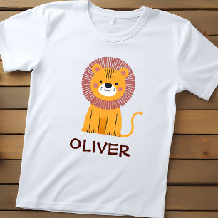 Camiseta Para Bebê Leão de Desenho Animado Fofo Personalizado