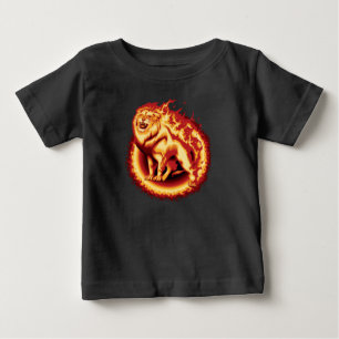 Camiseta Para Bebê Leão de incêndio itinerante