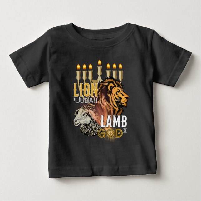 Camiseta Para Bebê Leão De Judah Lamb De Deus (Frente)