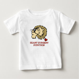 Camiseta Para Bebê Leão do sobrevivente da cirurgia cardíaca