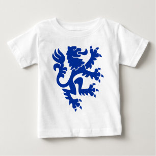 Camiseta Para Bebê Leão Heráldico 01 - Azul Marinho