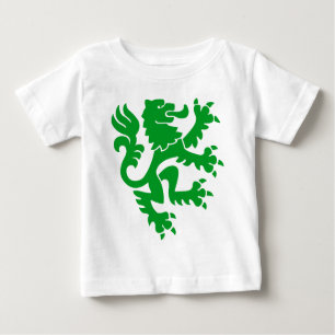 Camiseta Para Bebê Leão Heráldico 01 - Verde-Grama
