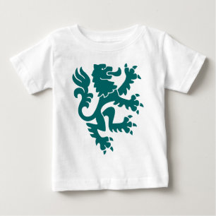 Camiseta Para Bebê Leão Heráldico 01 - Verde-Moss