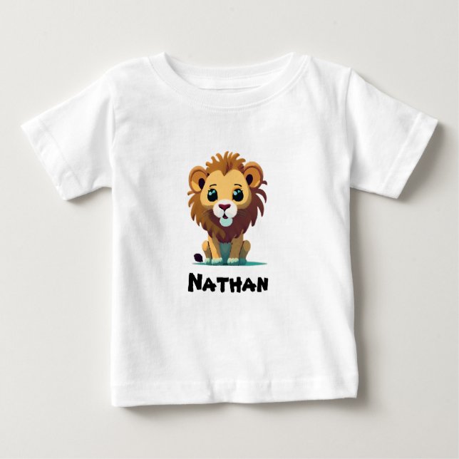 Camiseta Para Bebê Leão pequeno personalizado (Frente)
