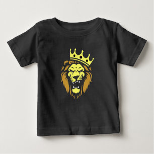 Camiseta Para Bebê Leão ruivo com coroa