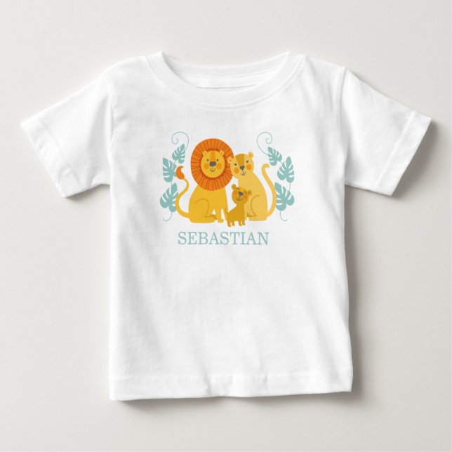 Camiseta Para Bebê Leãozinho da Selva Safari Fofo (Frente)