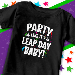 Camiseta Para Bebê Leap Year Festa de aniversário Leap Day Baby Fev 2