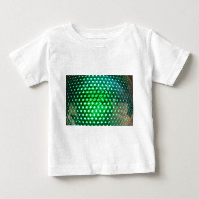 Camiseta Para Bebê LED-verde-luzes948 DISCO BALL VERDE NEON LUZ F (Frente)