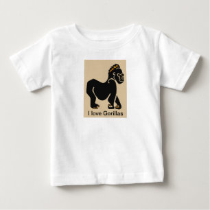 Camiseta Para Bebê Legal amo GORILLAS - Ape - Primate - África -