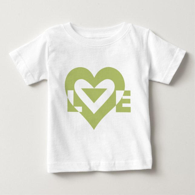 Camiseta Para Bebê Legal Amor Gráfico, Sage Green (Frente)