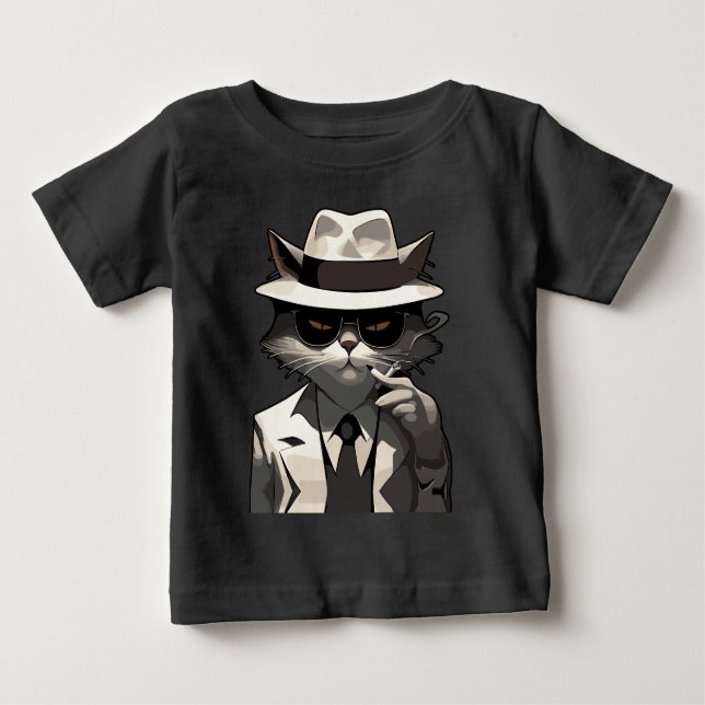 Camiseta Para Bebê Legal Cat Noir: Suave e Misterioso Felino (Frente)