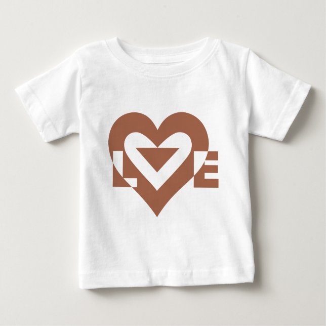 Camiseta Para Bebê Legal Gráfico de Amor, Mocha Brown (Frente)