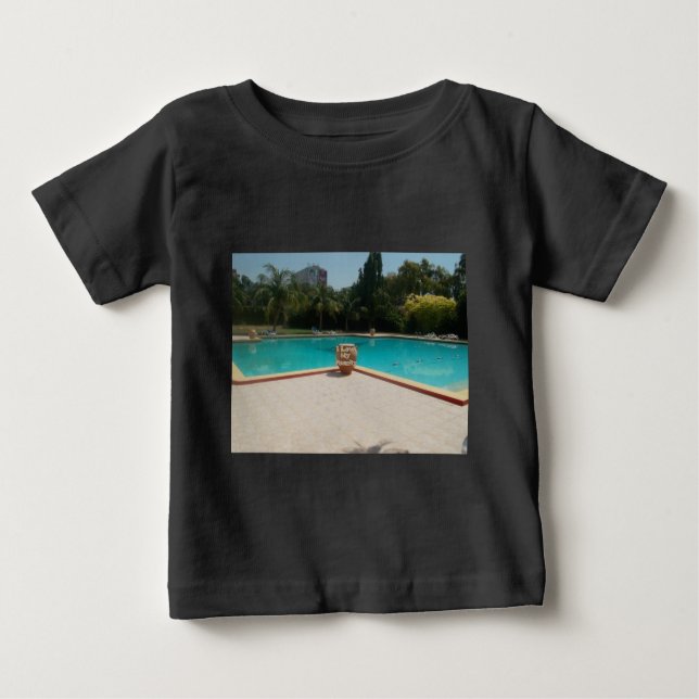 Camiseta Para Bebê Legal Hakuna Matata Piscina Lado Eu amo Minha Famí (Frente)