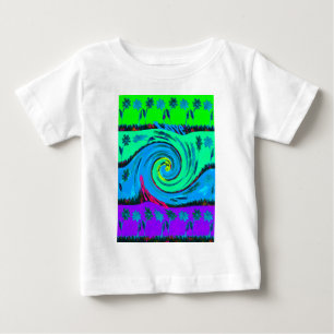 Camiseta Para Bebê Legal I Love Havaí: Design de padrão de arte Flora