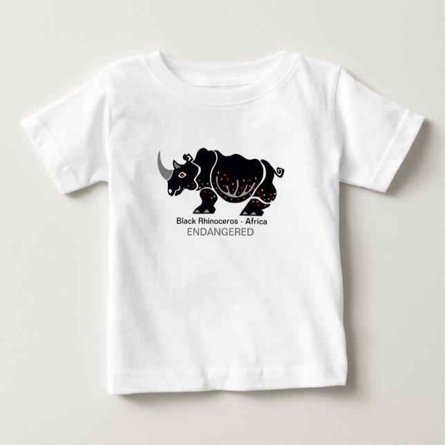 Camiseta Para Bebê Legal RHINOCEROS - Imagem animal ameaçada (Frente)