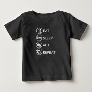 Camiseta Para Bebê Lei do Sono Repetitivo Atores Atuantes Presente