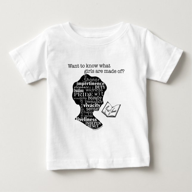 Camiseta Para Bebê Leia Jane Austen (Frente)