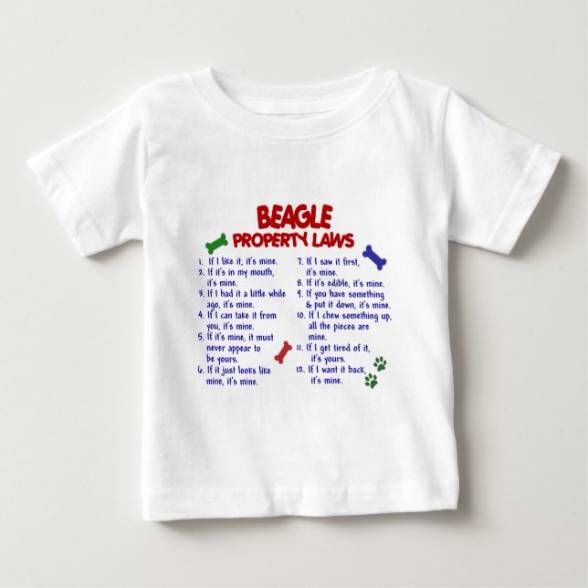 Camiseta Para Bebê Leis 2 da propriedade do LEBREIRO (Frente)