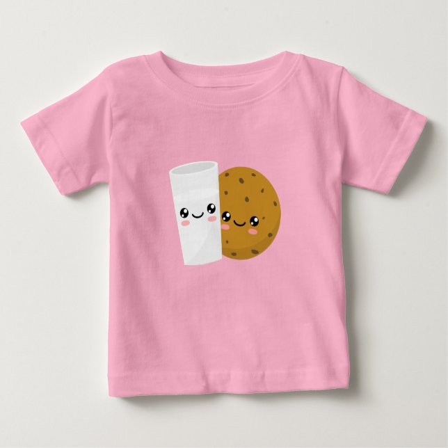 Camiseta Para Bebê Leite e Cookie (Frente)