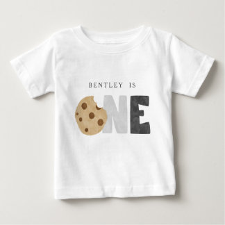 Camiseta Para Bebê Leite e Cookies Primeiro Aniversário