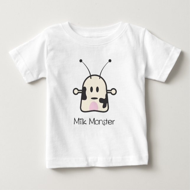 Camiseta Para Bebê Leite monstro (Frente)