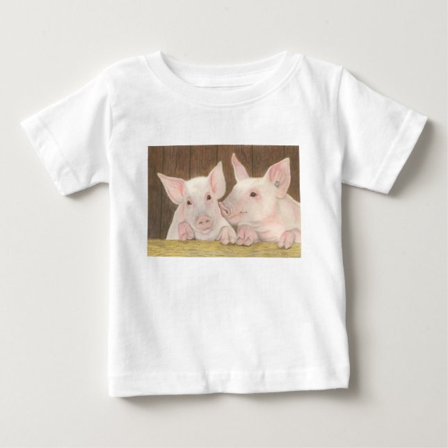 Camiseta Para Bebê leitões (Frente)