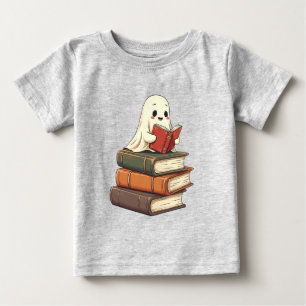 Camiseta Para Bebê Leitor Fantasma Feliz - Criminoso Bookworm