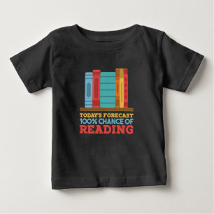 Camiseta Para Bebê Leitura - 100% de chance de ler livros engraçados