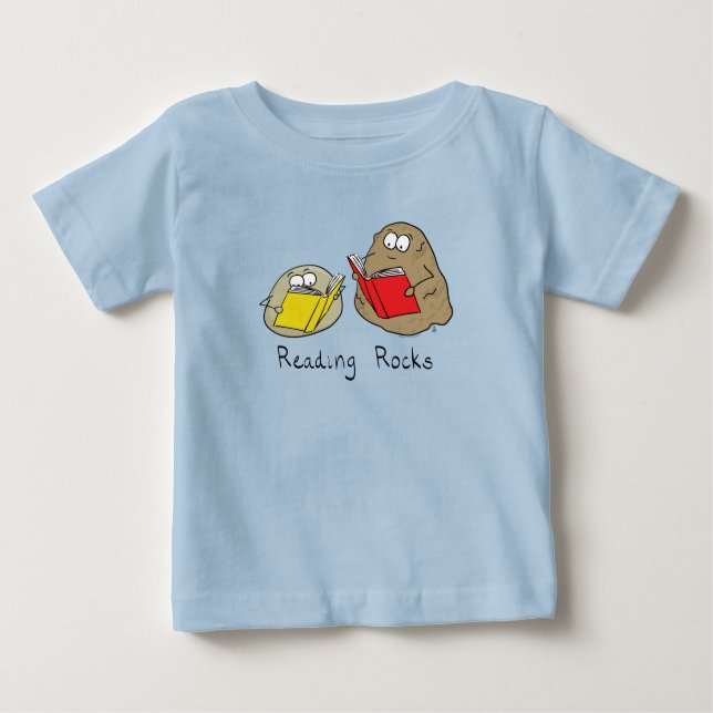 Camiseta Para Bebê Leitura de Rochas Engraçado Livro Filha de Camiset (Frente)